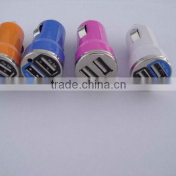 5V 2.1A+1A Mini Dual USB In Car Charger For Iphone3G 3GS 4 4S 5 Ipad Ipod