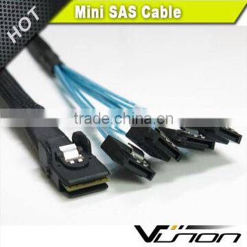 best price 0.5m Mini SAS SFF8087 36pin to 4xSATA 7pin cable