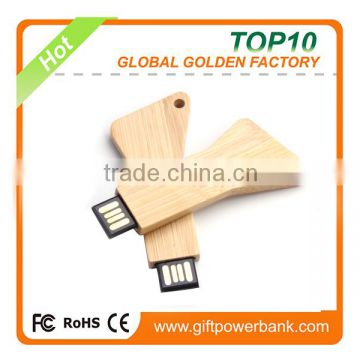 latest key shape wooden usb stick with engraving your logo