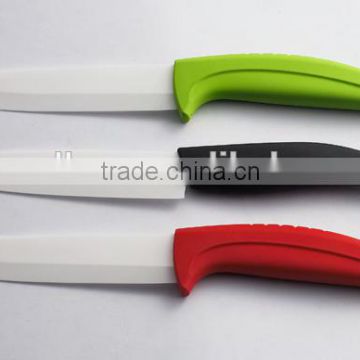 5 Inch Ceramic Utility Knife with Blade PP Sheath and colorful handle ABS+TPR coating