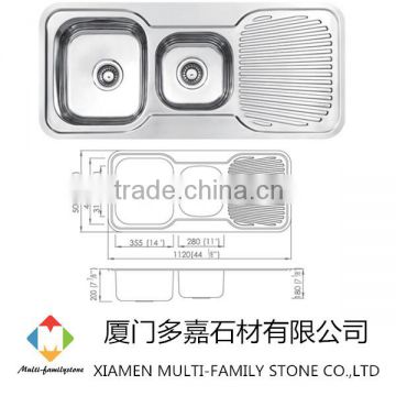Chinese Popular kitchen stainless steel sink Double Bowl sink ID-10