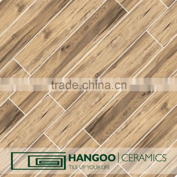 Professional Wood Grain Brick Vitrified Bar Area Porcelain Floor Tile