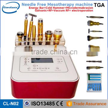 Multifunctional microdermabrasion galvanic rf facial lifting mesotherapy beauty device