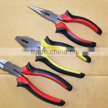 YF409 Europe style double color handle combination plier with fine polished