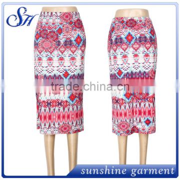 Hot selling milky fabric printing women skirts