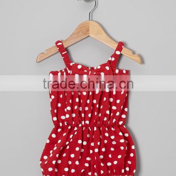 New Summer Romper Girls With Red Polka Dot Bow Newborn Romper Cute Newborn Girls Outfits RR90425-7