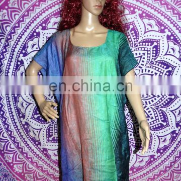 Details about New Silk Kaftan Dress Hippie Boho Maxi , Women Kaftan Poncho Kimono