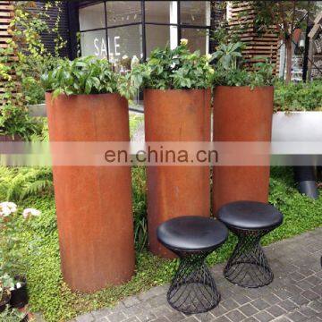 Corten steel flowerpot large metal planters