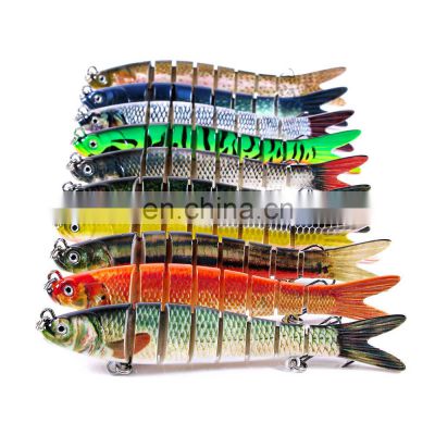 Classic 10cm 11g  10 colors  Pike Fishing Baits Hook 8 Segment Lifelike Skin Multi Joint Body Pike Lure