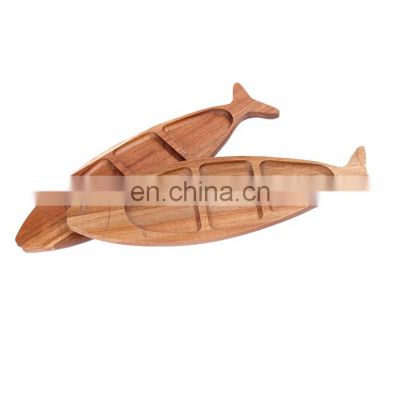 Wholesale Fish Shape Acacia Snacks Plate