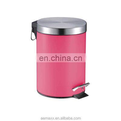 classic red painting steel kitchen pedal trash can