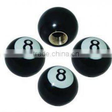 black 8 ball tire valve dust cap soccer ball tie valve dust cap