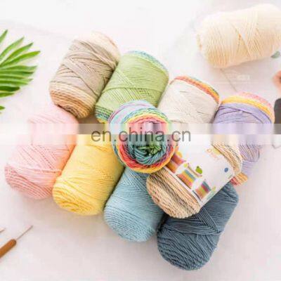 High Quality Cheap Rainbow Cotton Knitting Crochet Yarn Cake Wool Yarn Wholesale