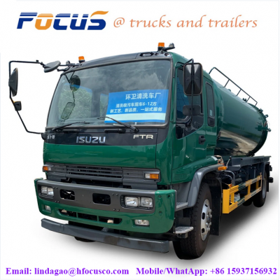 Isuzu Sewage suction truck,8000 Liters Sinotruck HOWO Sanitary Truck Combined Vacuum and Jet Suction Truck with Jetting Pump
