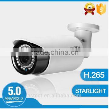 H.265 Security IP CCTV 5.0MP Sony 178 CMOS 3.6-10mm Manual Vari-focal Alarm Starlight Color IR Bullet cctv Full Function Camera