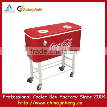 Pinic insulated cooler box with wheels metal