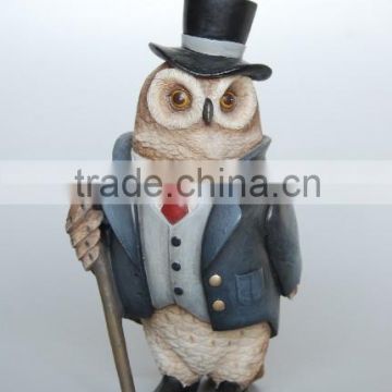 Home decor Creative Gentleman design resin owl decoration