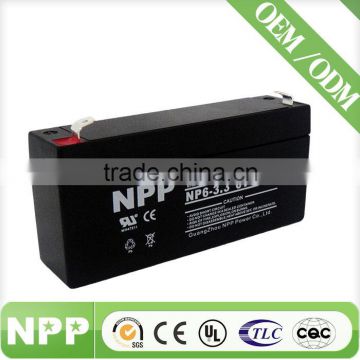 6V3.3AH NPP brand sla battery manufactuer power battery