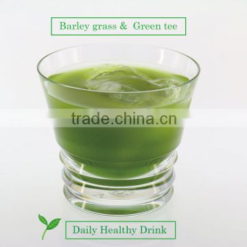 Healthy Japanese vegetable juice with green barley powder with high level of fiber