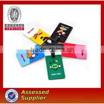 promotional embossed silicone 3D soft travel luggage tag wholesale