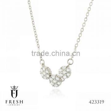 Fashion 925 Sterling Silver Necklace - 423319 , Wholesale Silver Jewellery, Silver Jewellery Manufacturer, CZ Cubic Zircon AAA