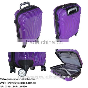 customized printed design /100% pure shiny pc trolley case/wheeled flight case