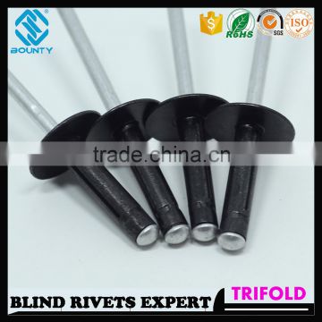 HIGH QUALITY FACTORY BLACK OXIDATION COLOR TRI-BULB RIVETS FOR GLASS CURTAIN WALL