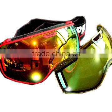 Adults winter Outdoor Sports Goggles Cool Spherical Len Snowboard Glasses Double Lens Sun Goggles Anti Fog UV Protective