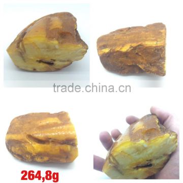 Polished Natural Baltic Amber stones weight 264.8 g., Amber raw stone