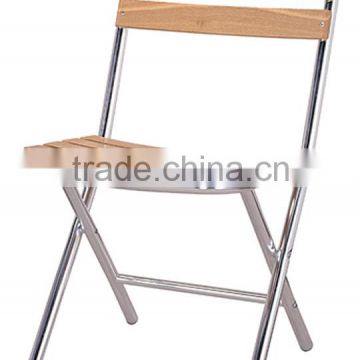 Outdoor aluminum frame foldable chair covers wood slats