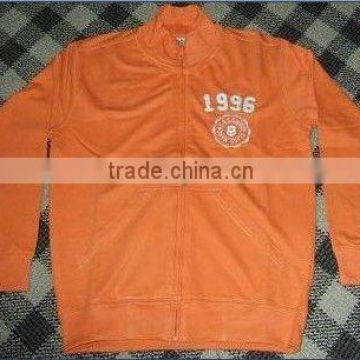 Orange Color 100% Cotton Hoody Jacket