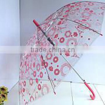 Brand safety open 23inches*8ribs Dome And Transparent Straight Umbrella from Manufacturer ailbaba honsen