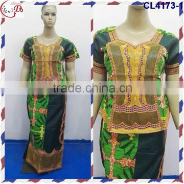 CL4173 Bazin Multicolored newest popular loose comfortable color special pattern long dress soft material African dress