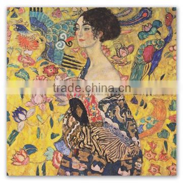 ROYI ART Reproduction Art Klimt oil painting of Lady with Fan