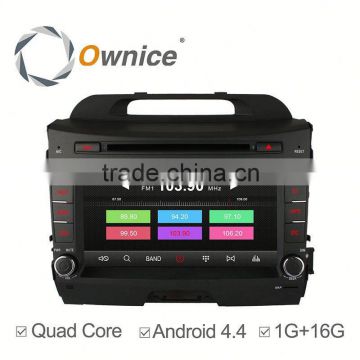 Ownice Wholesales Quad Core Android 4.4 car video player For Kia Sportage R 2011 built in wifi support rear camera