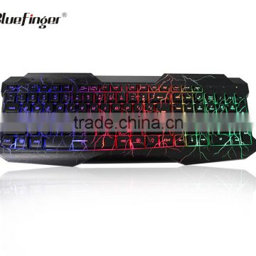 Custom cheaper usb led backlit keyboard with cool crack parttern