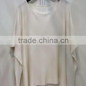Silk55%cashmere45% women's crew neck pullover