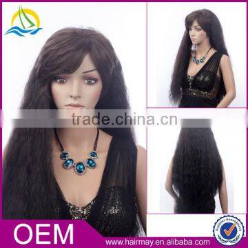Alibaba 2014 new arriva guleless synthetic 3/4 wig wholesale