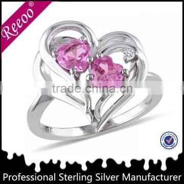 Fashion jewelry set engagement ring pink diamond