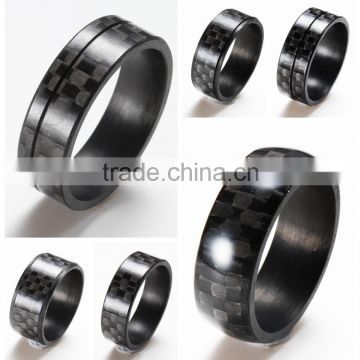 Wholesales Unique Men's 100% Real Carbon Fiber Ring Customize jewelry