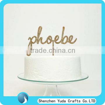 Name silhouette cake topper, monogram acrylic cake topper