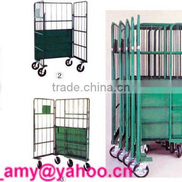 3-sides foldable storage trolley