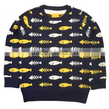 Sweater Design For Kids Children Kids Pullover Sweater Cartoon Fish Knitted Sports Boys Clothing