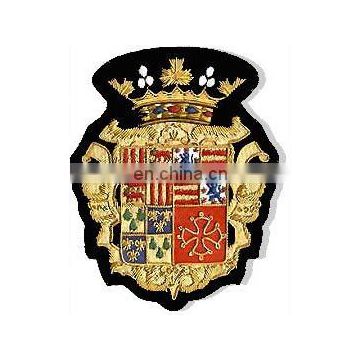 High quality classic military hand embroidery family crest blazer badge EB-146