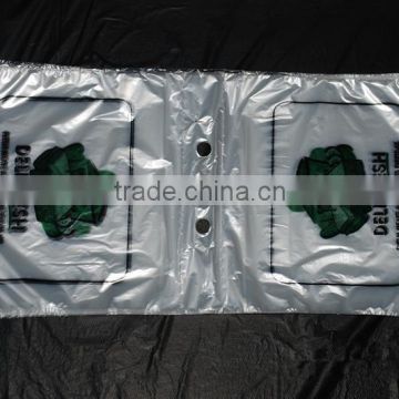 printed polyethylene plastic deli saddle bags with Zipper and logo