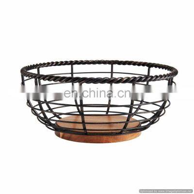 wooden base iron bowl
