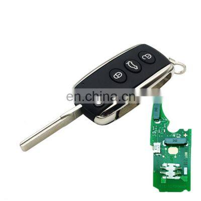 3 Button Flip Folding Remote Control Car Key 433 315 MHz For Bentley Keys Continental Arnage Mulsanne Smart Auto Key