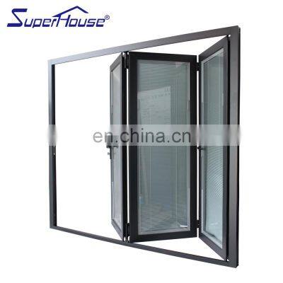 Superhouse Australia&USA standard aluminum bifolding door with blind roller shutter