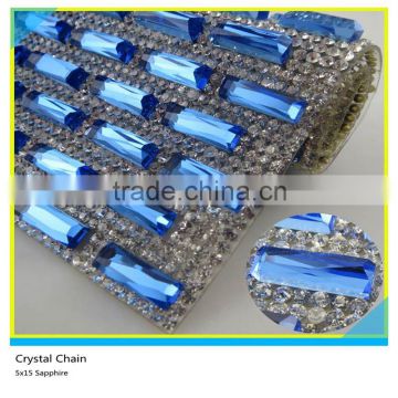 5*15 mm Sapphire Rectangle Rhinestone Glue Sheets 2mm/3mm Crystal Adhesive Rhinestone 24*40 cm