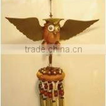 Lucky Flying Owl Wind Chimes